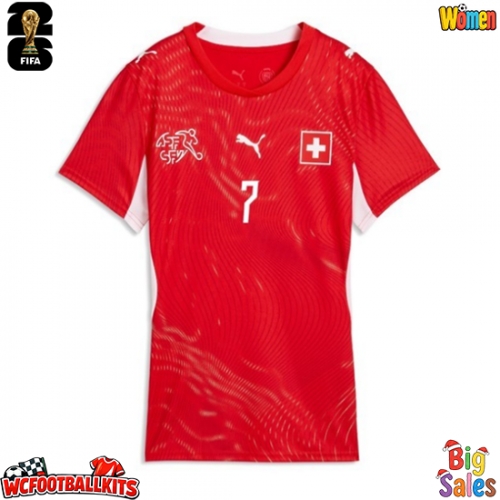Switzerland Breel Embolo #7 Replica Home Stadium Shirt for Women World Cup 2026 Short Sleeve